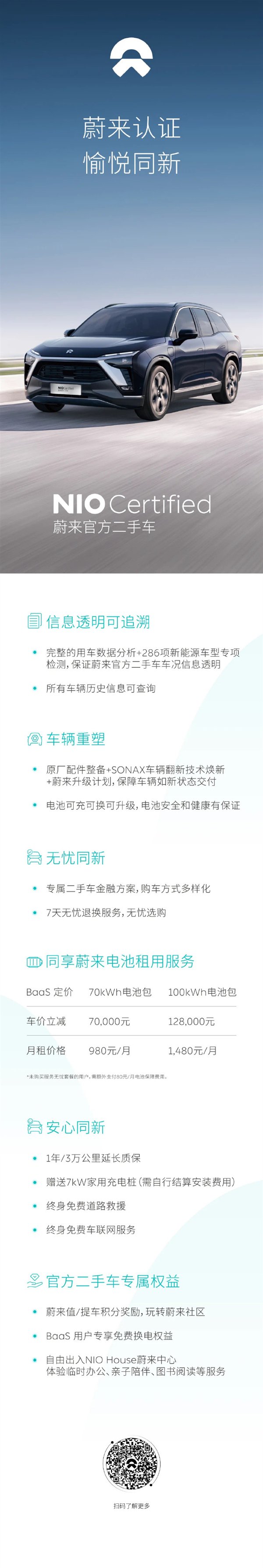 保障老车残值 蔚来正式发布二手车业务