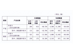 汉马科技：前10月新能源中重卡销量增